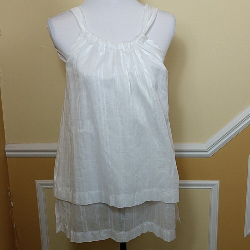 Click Fashions White Boho Halter Top size 6 US